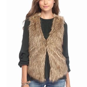 Me Jane Basic Brown Faux Fur Vest